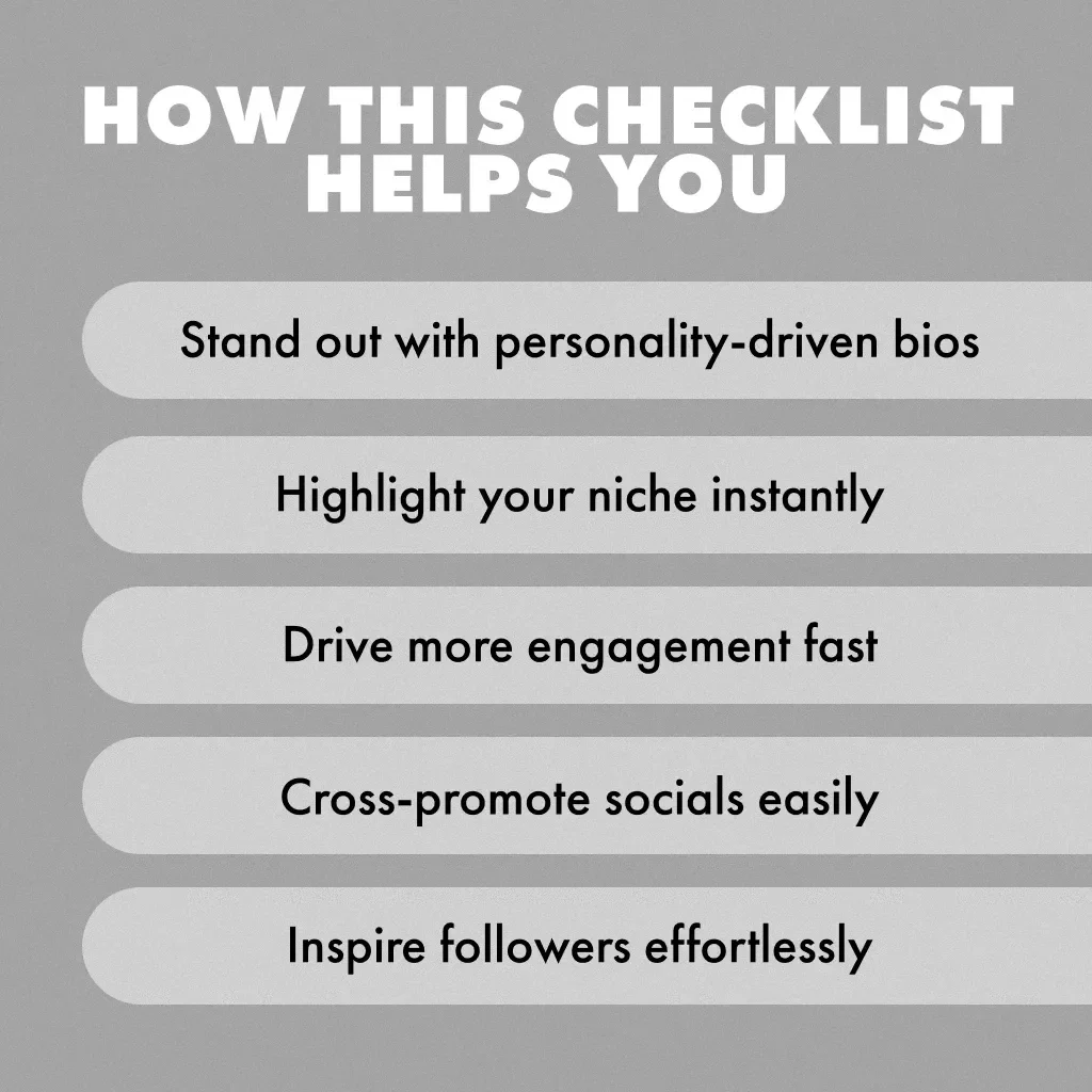 10 Creative TikTok Bio Ideas to Boost Your Profile | Digital Checklist for Engaging & Unique TikTok Bios | Instant Download