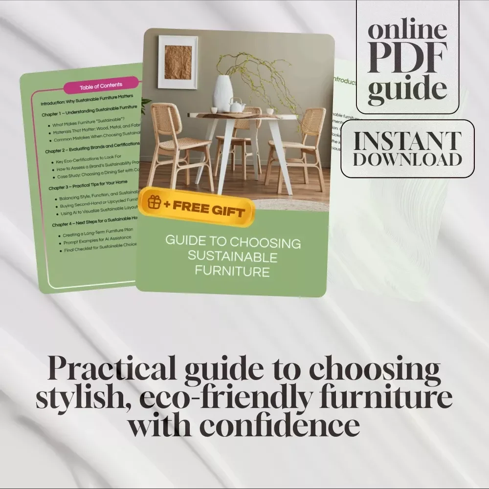 Guide to Choosing Sustainable Furniture | Eco-Friendly Home Decor eBook | Digital Download for Conscious Interiors