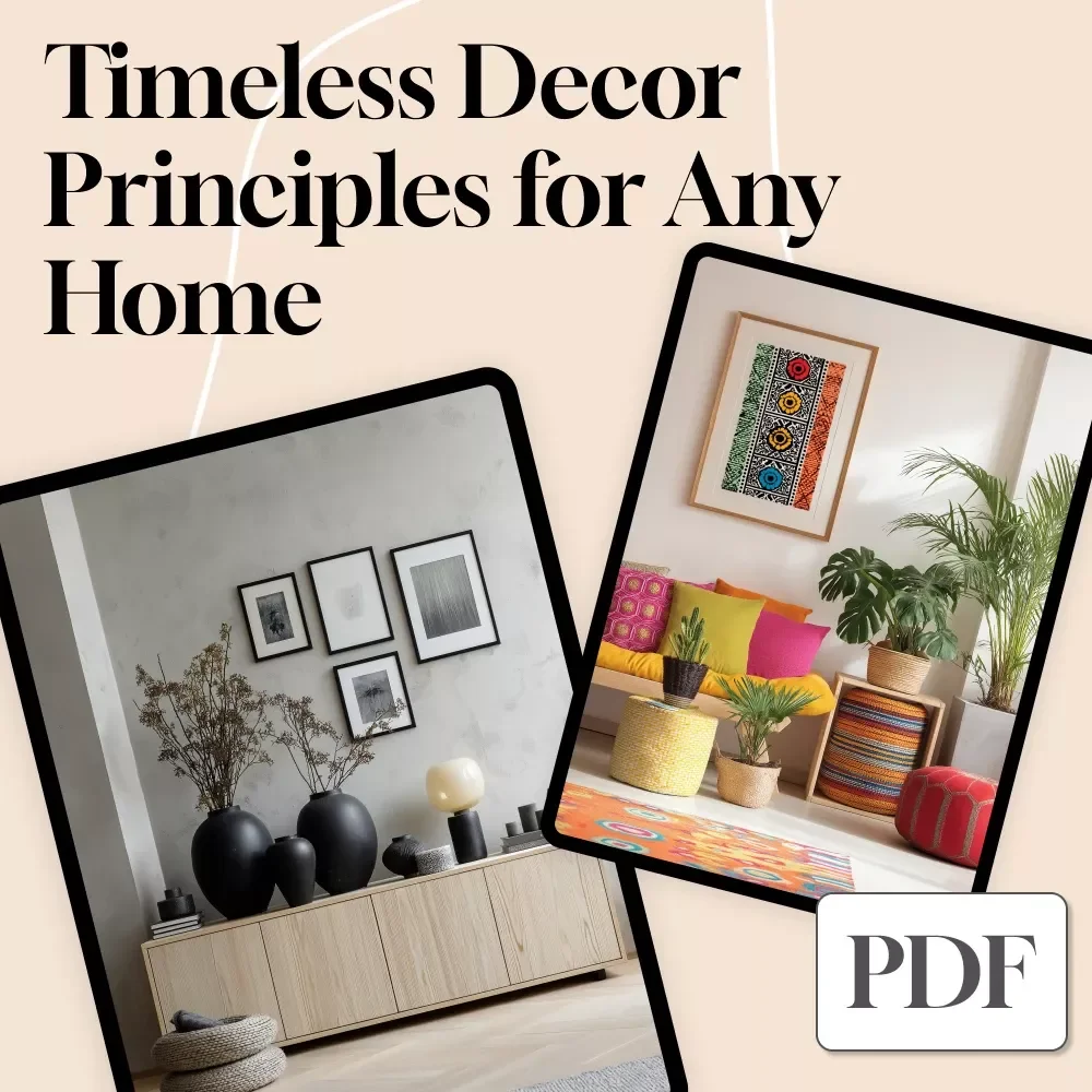 Timeless Decor Principles for Any Home | Digital Download Guide, eBook & Checklist for Interior Design, Balance, Color Harmony, and AI-Powered Inspiration