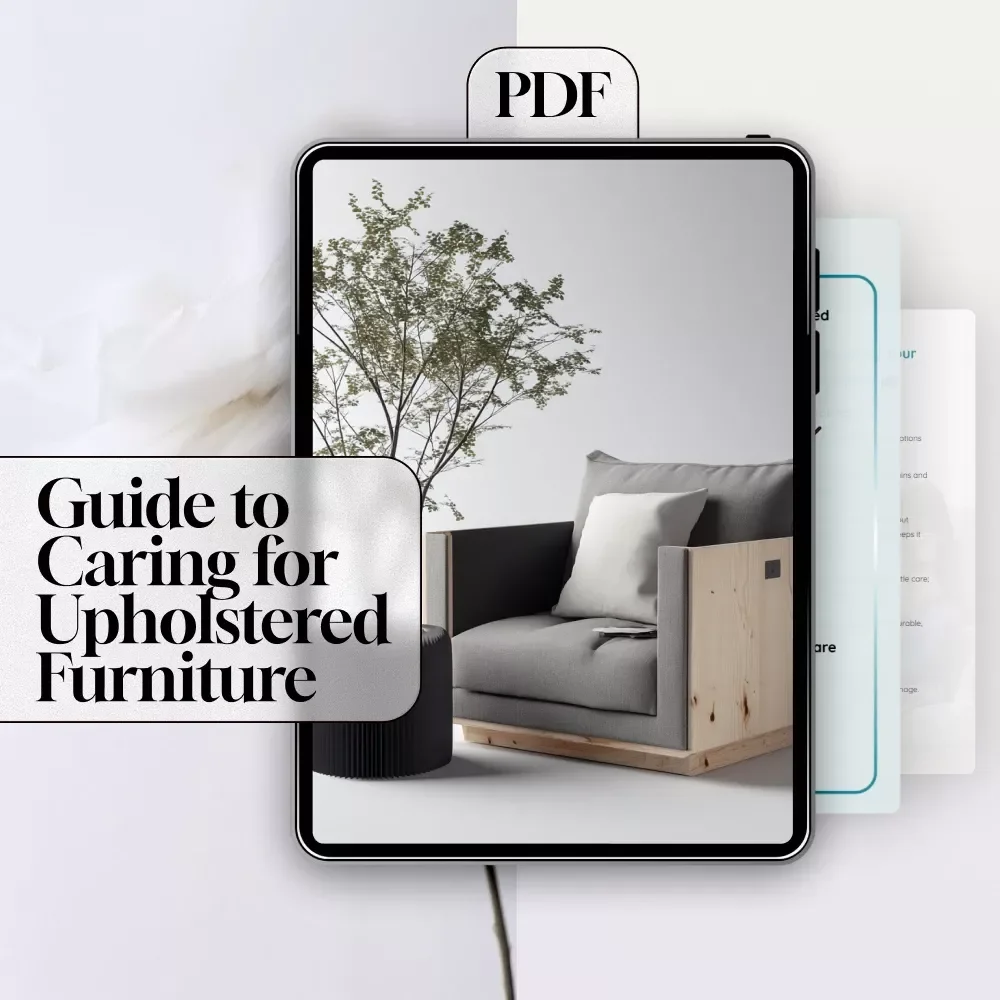 Guide to Caring for Upholstered Furniture | Digital Download eBook | Upholstery Cleaning, Maintenance, and AI Tips for Sofa & Chair Care