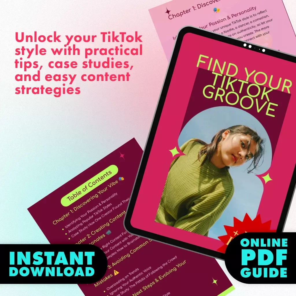 Find Your TikTok Groove 🎵✨ | How to Find Your Unique TikTok Style | Digital Download Guide for Creators, eBook, Social Media Checklist