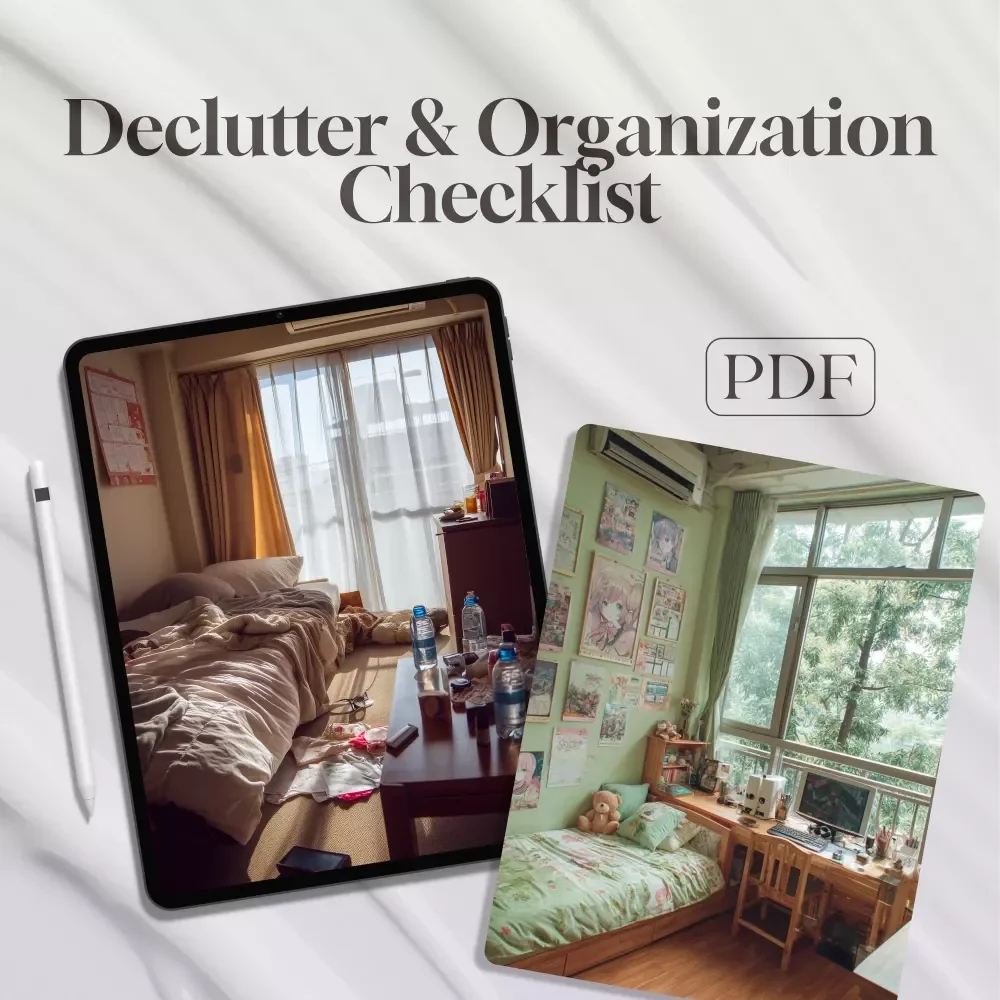 Declutter & Organization Checklist | Minimalist Home Organization Guide | Printable Digital Download for Easy Decluttering & Storage Solutions