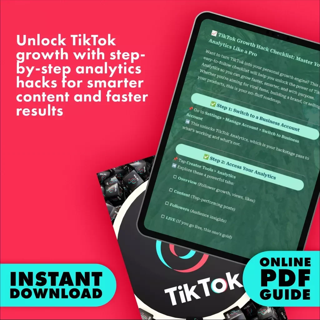 TikTok Growth Hack Checklist: Master Your Analytics Like a Pro | Digital Download eBook Guide for How to Use TikTok Analytics for Growth, Social Media Strategy & Viral Marketing Success