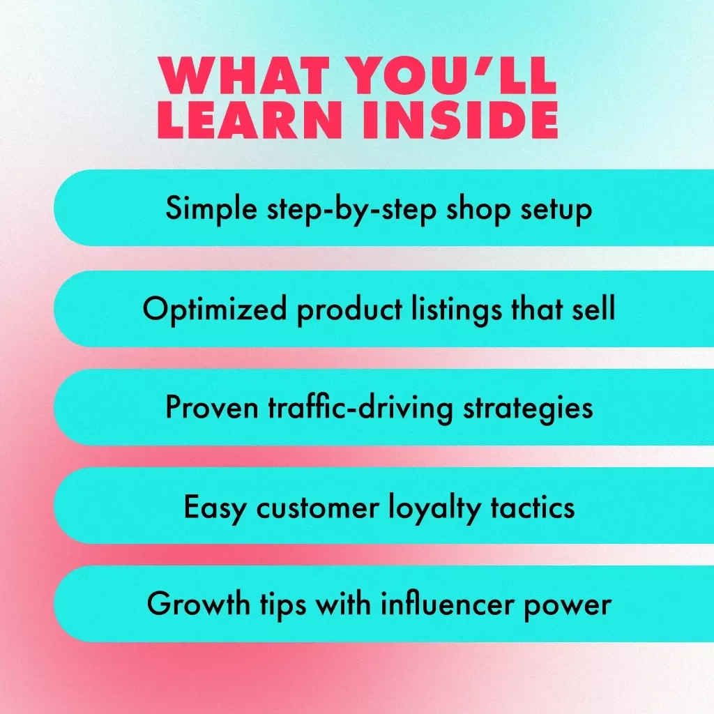 TikTok Shop 101: A Beginner’s Roadmap | Beginner’s Guide to TikTok Shop | Digital Download eBook & Business Growth Checklist