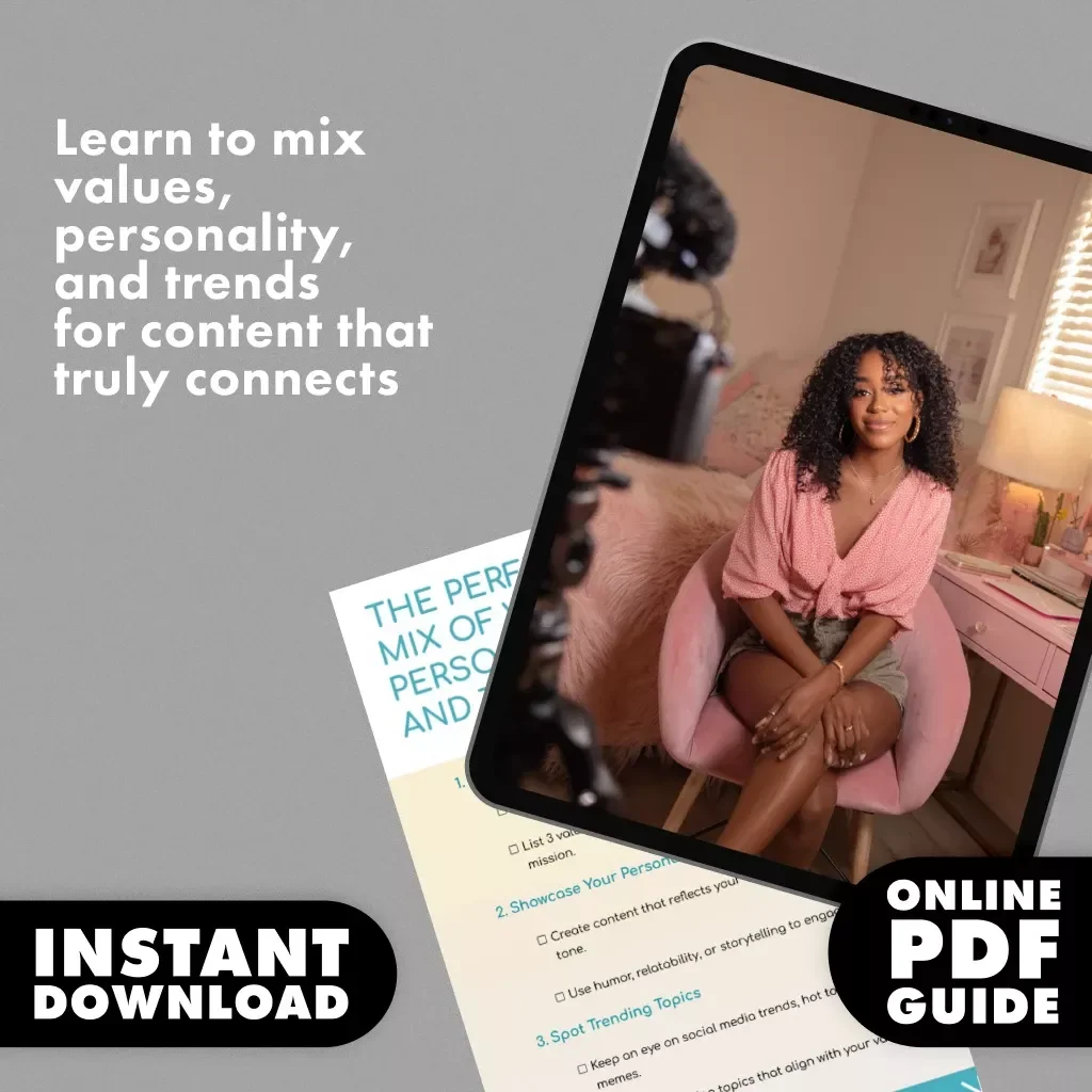 The Perfect Mix of Value, Personality, and Trends Checklist | Digital Download for Content Creators, Brands & Entrepreneurs