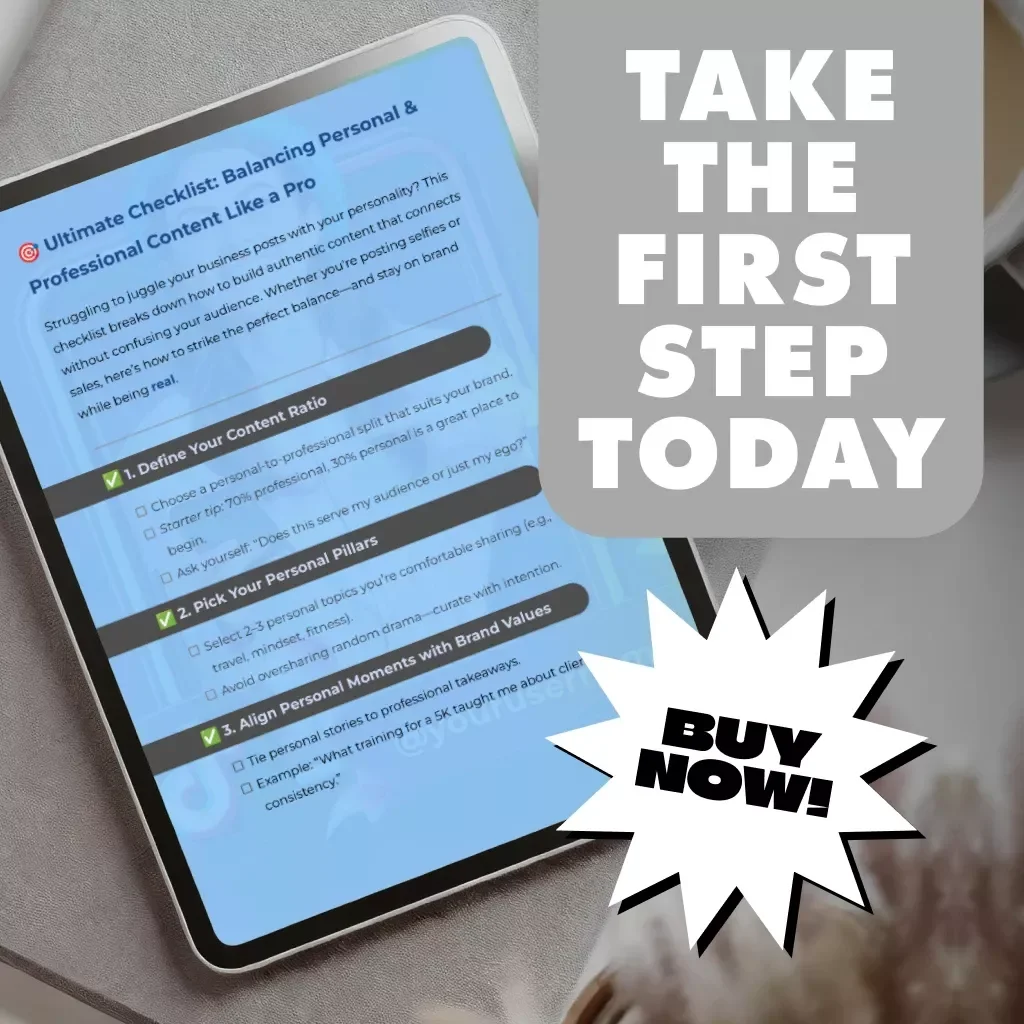 Ultimate Checklist: Balancing Personal & Professional Content Like a Pro | Social Media Content Strategy | Digital Download Guide for Entrepreneurs, Coaches & Creators