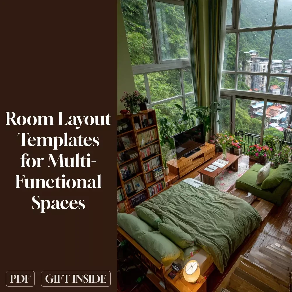Room Layout Templates for Multi-Functional Spaces | Digital Guide for Studio Apartments, Home Office, Living-Dining Combos & Small Space Interior Design
