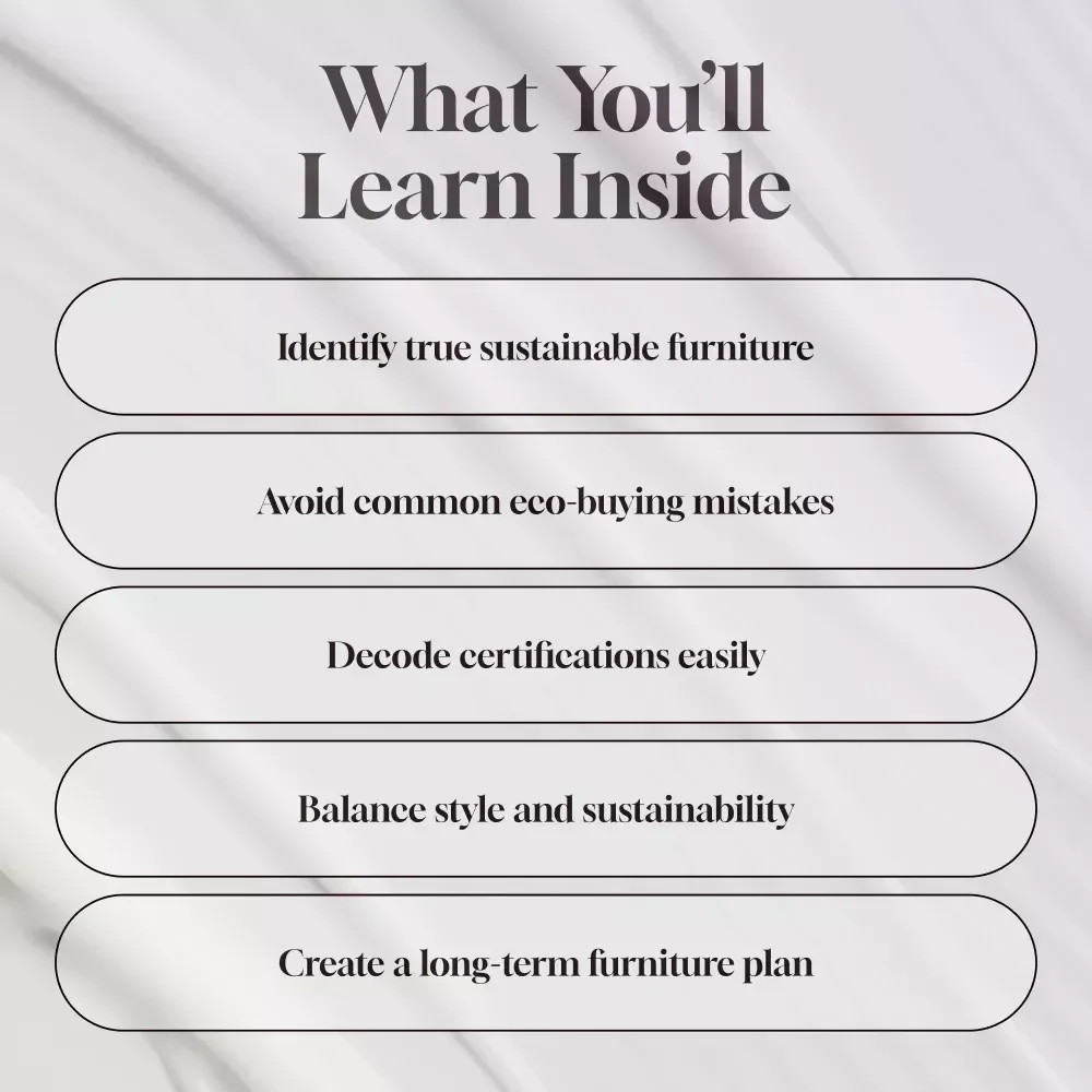 Guide to Choosing Sustainable Furniture | Eco-Friendly Home Decor eBook | Digital Download for Conscious Interiors