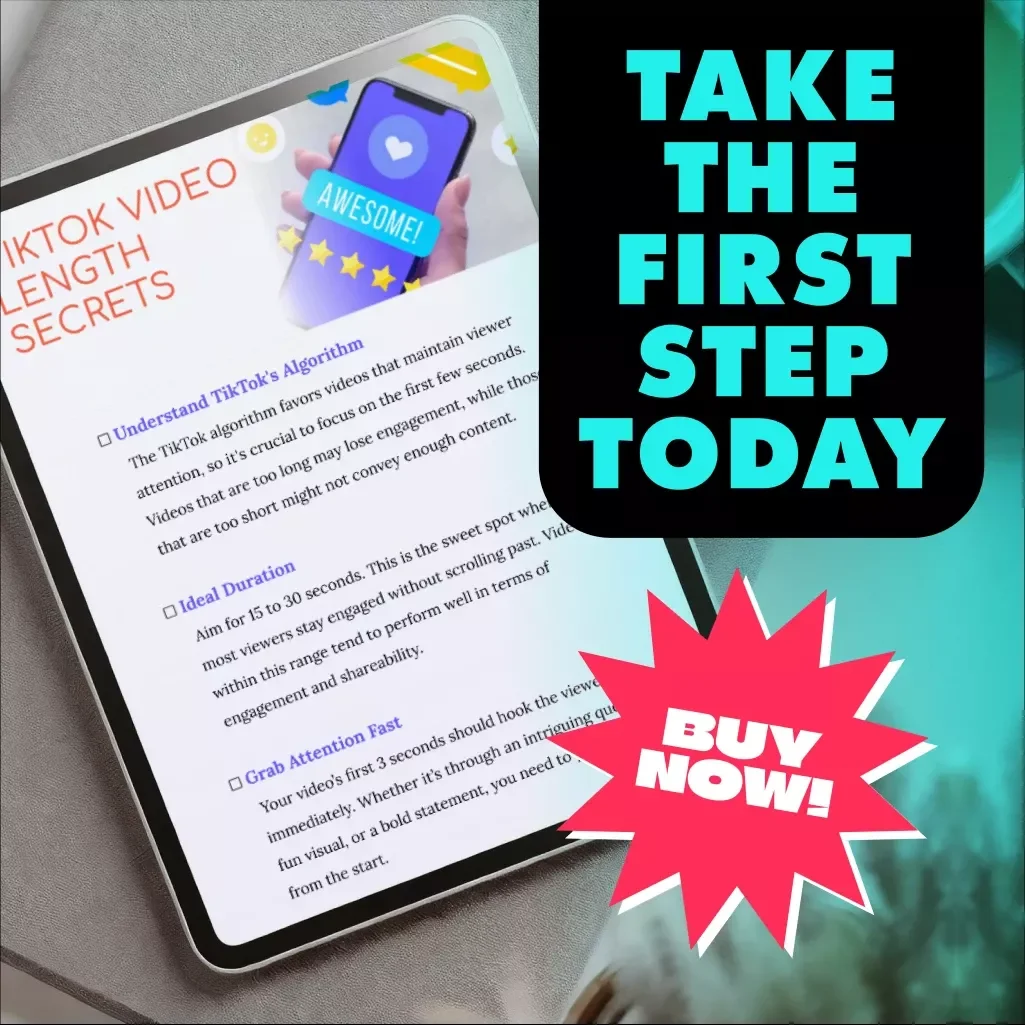 TikTok Video Length Secrets Checklist | Perfect Video Length for TikTok | Digital Download eBook Guide