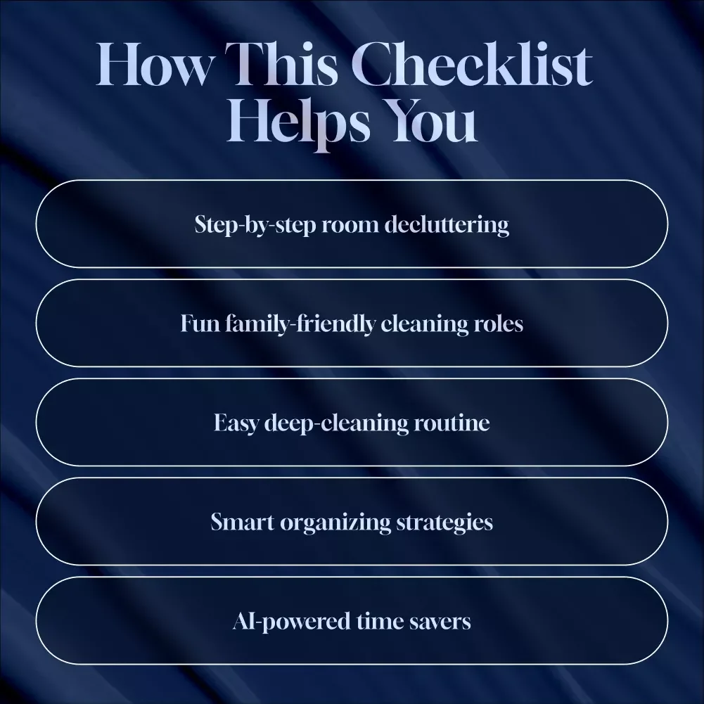 Family Declutter & Clean Day Checklist | Printable Digital Download | Home Organization, Cleaning Routine, Family Chore Chart, Decluttering Guide