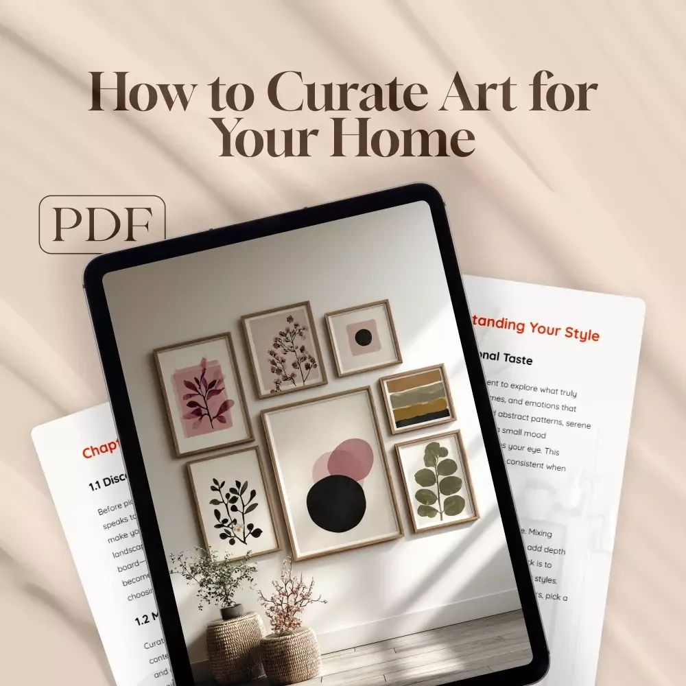 How to Curate Art for Your Home | Digital Guide | Interior Design eBook | Art Selection, Display & Arrangement Tips | AI Tools for Art Curation | Home Styling Checklist