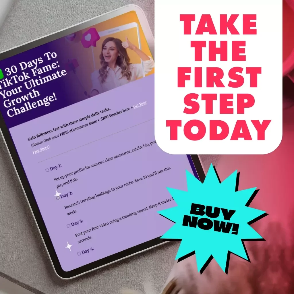 30 Days to TikTok Fame: Your Ultimate Growth Challenge! | 30-Day TikTok Growth Challenge Checklist for Daily Tasks to Gain Followers Fast