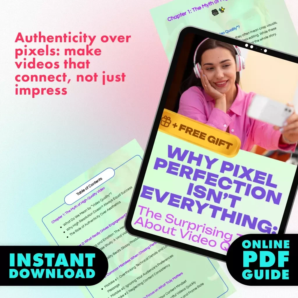 Why Pixel Perfection Isn’t Everything: The Surprising Truth About Video Quality | Digital Guide on Why Video Quality Matters Less Than You Think | eBook for Creators, Marketers & Storytellers