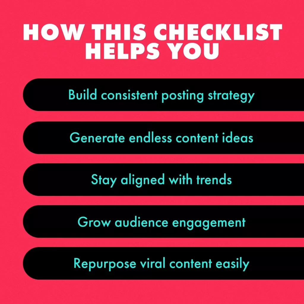Ultimate Content Pillars Planner for TikTok | Printable Digital Checklist for Creators, Influencers & Small Business Growth Strategy