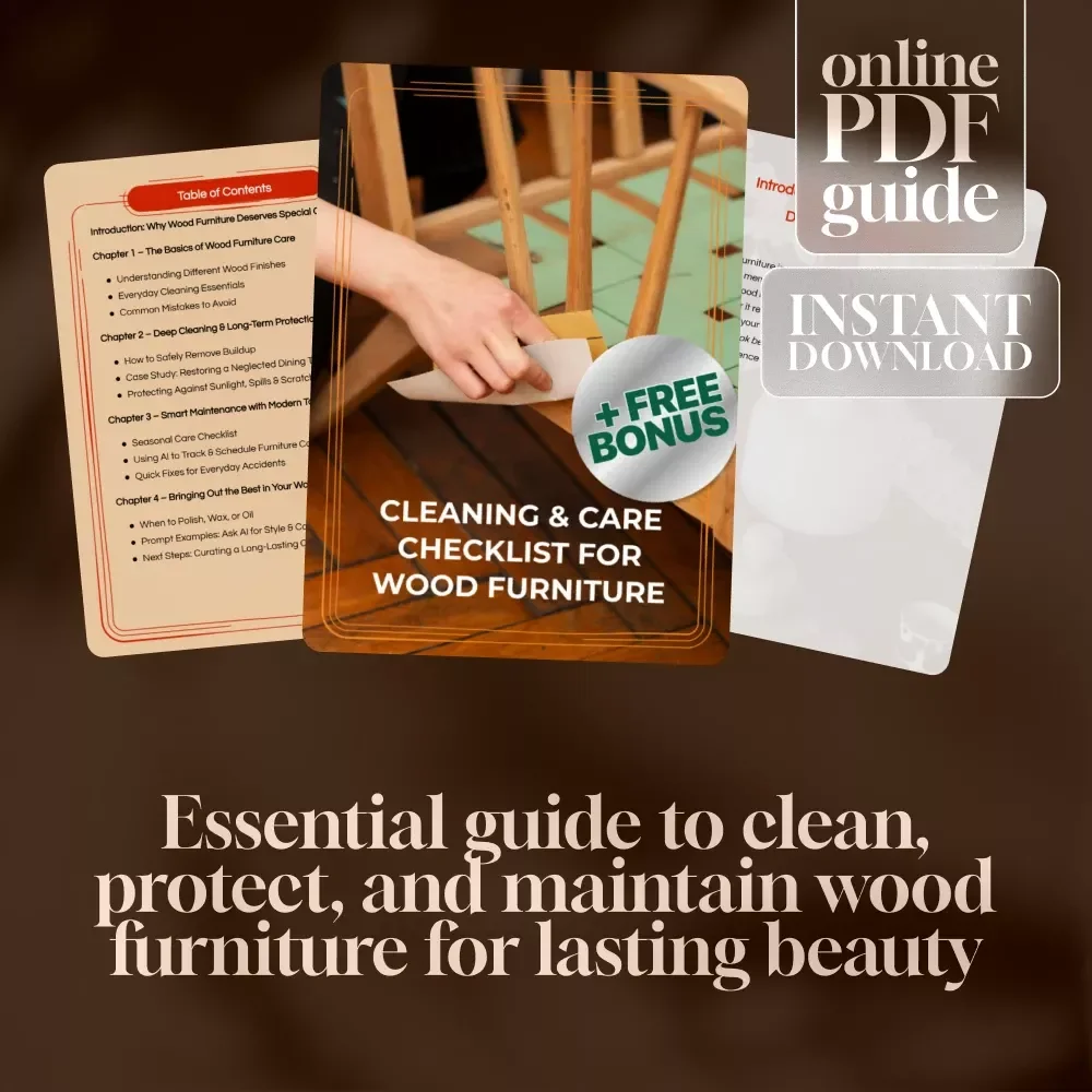 Cleaning & Care Checklist for Wood Furniture | Digital Download Guide for Wood Furniture Care, Maintenance & Protection