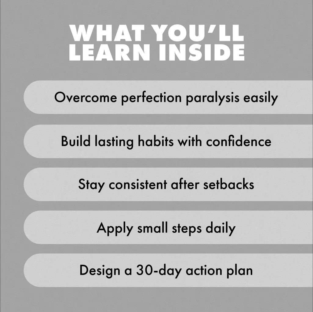 The Power of Showing Up: Why Consistency Always Wins Over Perfection | Digital Guide, eBook, Checklist | Self Growth & Productivity Tool