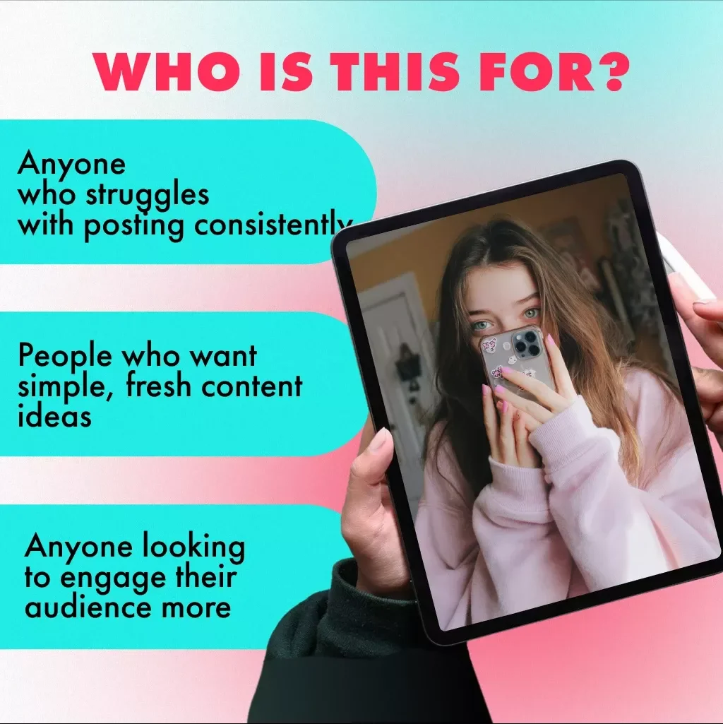What to Post When You Have No Ideas | Digital Content Ideas Guide | Social Media eBook for Creators, Coaches & Entrepreneurs