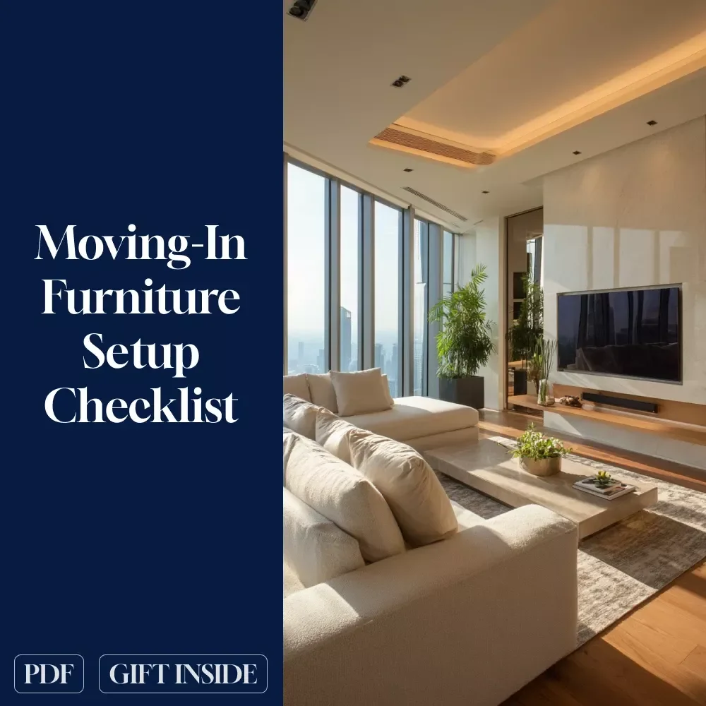 Moving-In Furniture Setup Checklist | Digital Download Guide for Apartment & Home Furniture Placement, Room Layout, and Interior Design Essentials