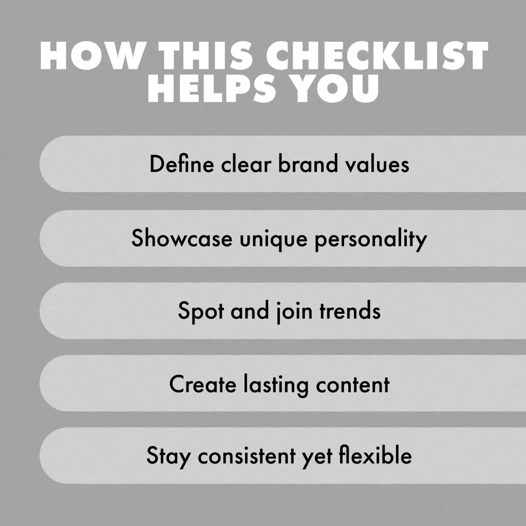 The Perfect Mix of Value, Personality, and Trends Checklist | Digital Download for Content Creators, Brands & Entrepreneurs