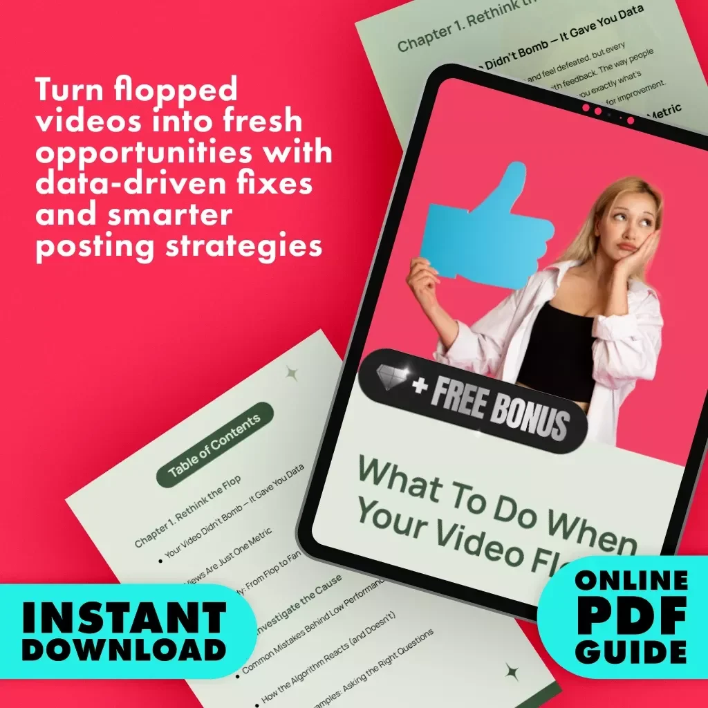 What To Do When Your Video Flops | Digital Guide for Creators, eBook on Fixing Flopped Videos, Content Strategy & YouTube Growth Tips