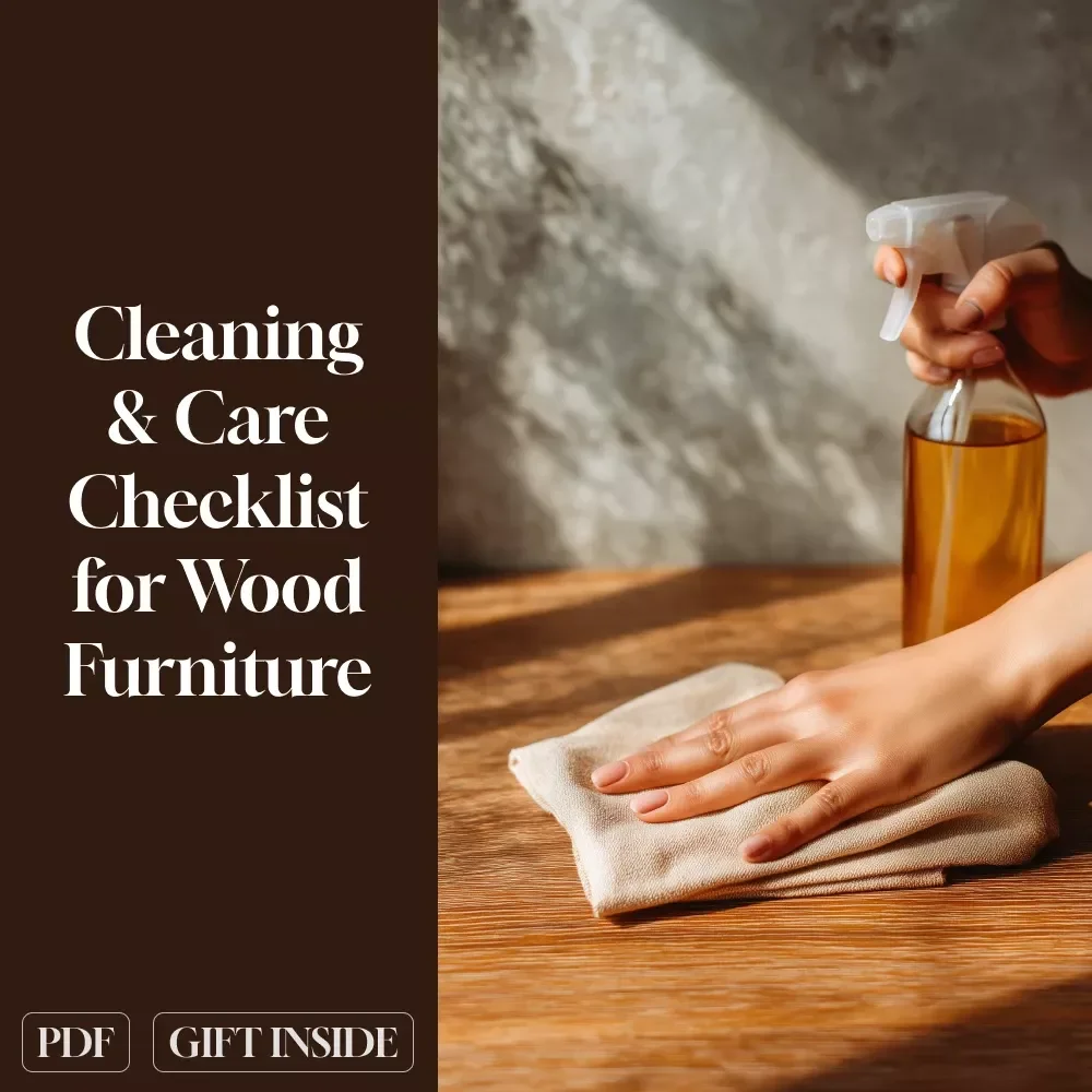 Cleaning & Care Checklist for Wood Furniture | Digital Download Guide for Wood Furniture Care, Maintenance & Protection