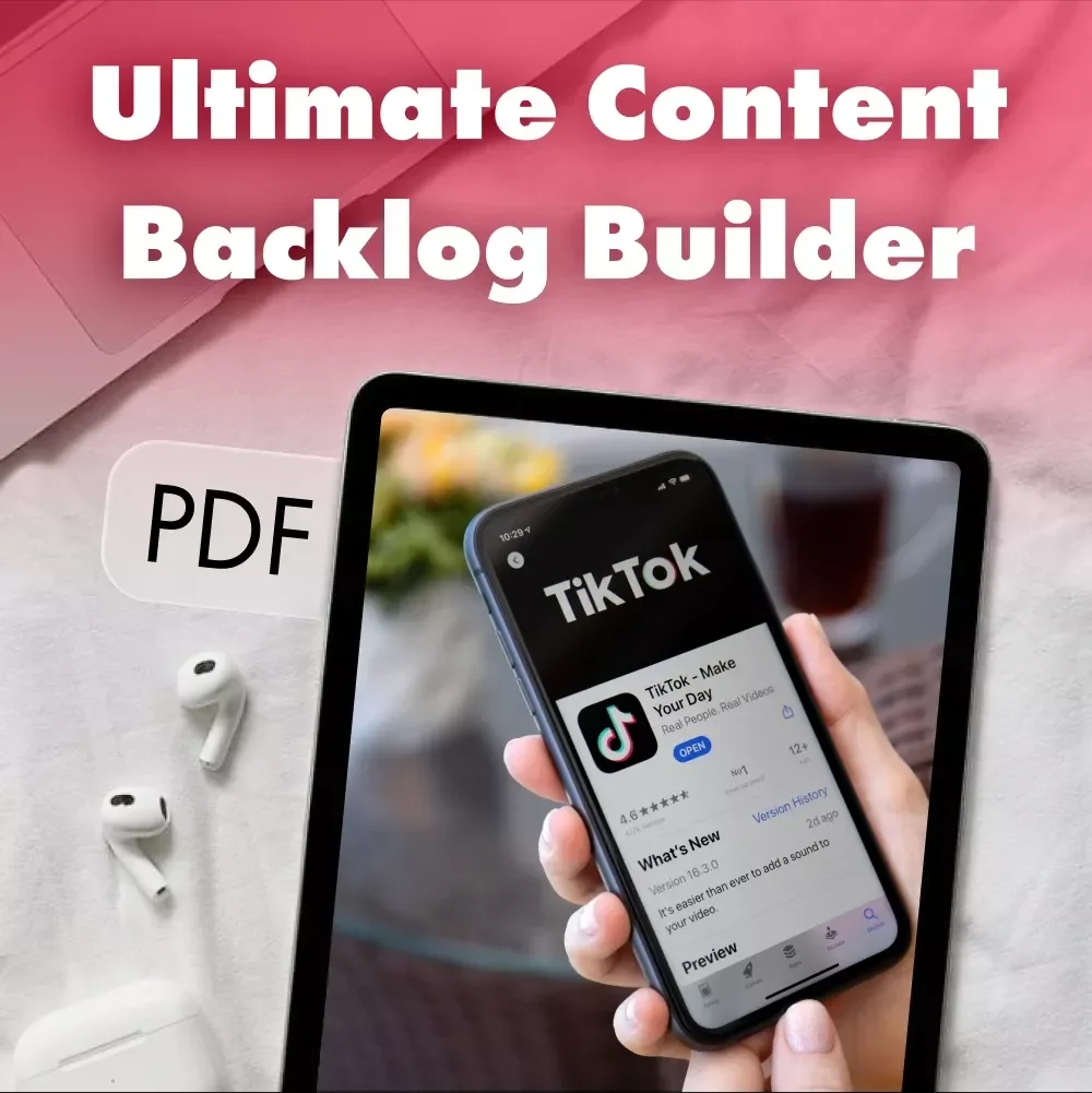 Ultimate Content Backlog Builder: Your Step-by-Step Checklist to Never Run Out of Ideas | Digital Download Guide for Bloggers, Marketers & Creators | How to Build a Content Backlog eBook & Printable Checklist