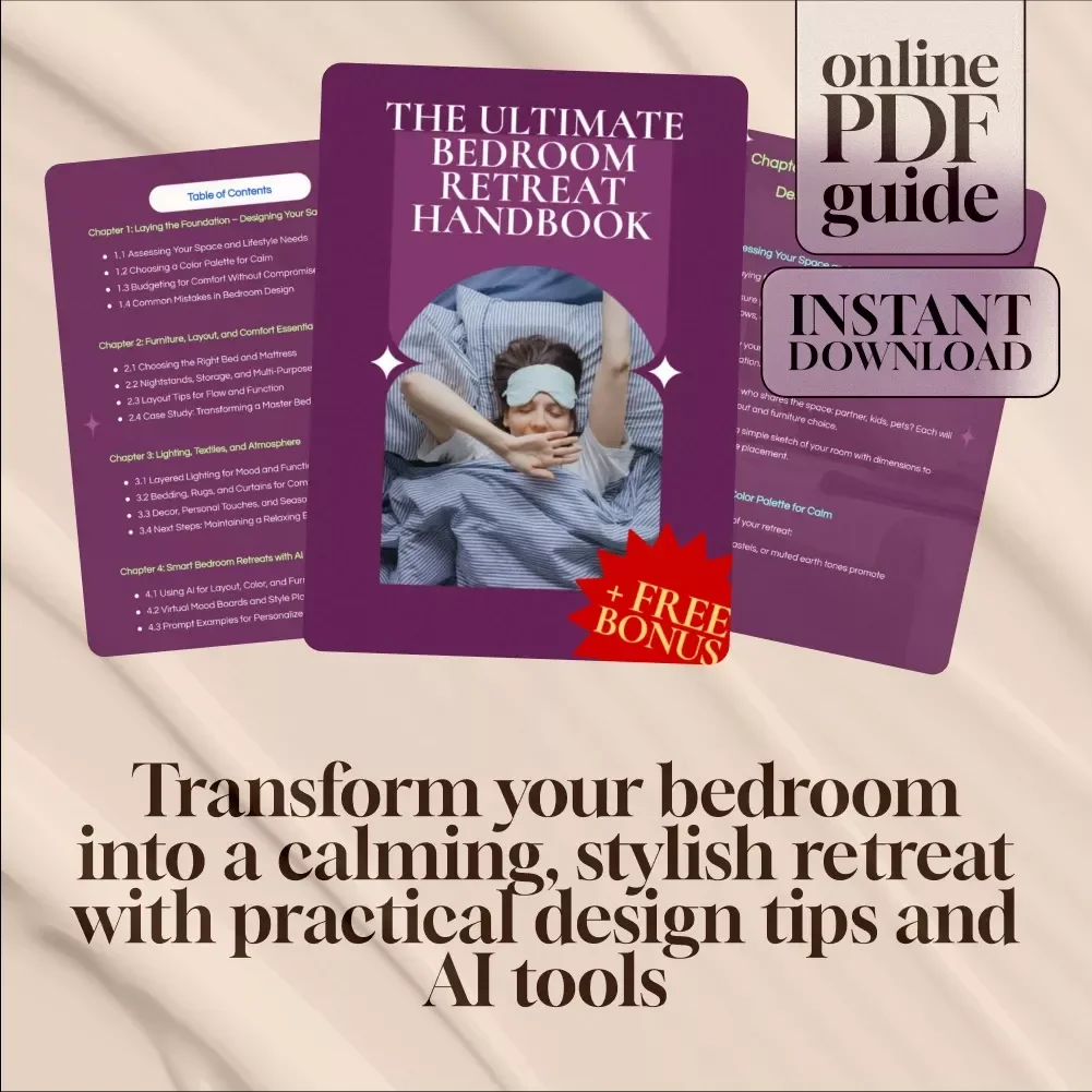 The Ultimate Bedroom Retreat Handbook | Digital Download Guide, eBook, Home Decor, Interior Design, Relaxing Bedroom Ideas, Sleep Sanctuary, AI-Assisted Style Planning