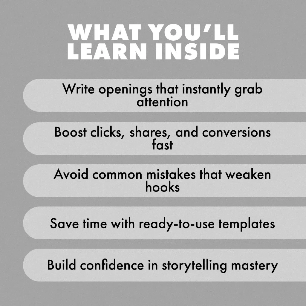 Hooked in 3 Seconds: The Magnetic Power of Storytelling Hooks | Digital Guide, eBook & Checklist for Content Creators, Marketers & Entrepreneurs | The Magic of Storytelling Hooks