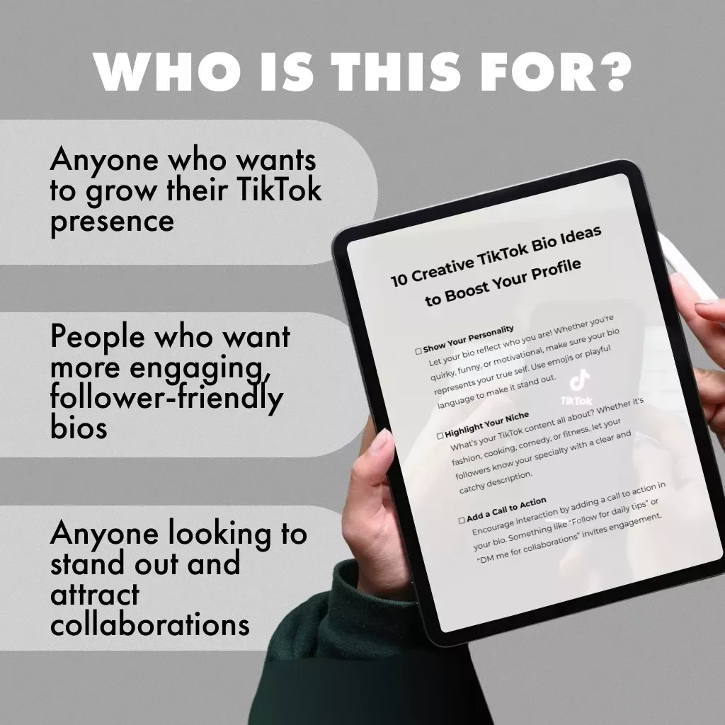 10 Creative TikTok Bio Ideas to Boost Your Profile | Digital Checklist for Engaging & Unique TikTok Bios | Instant Download