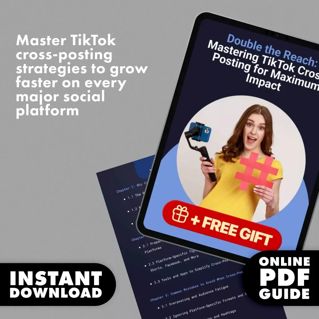 Double the Reach: Mastering TikTok Cross-Posting for Maximum Impact | Social Media Marketing Guide for Creators & Entrepreneurs | Digital Download eBook & Checklist