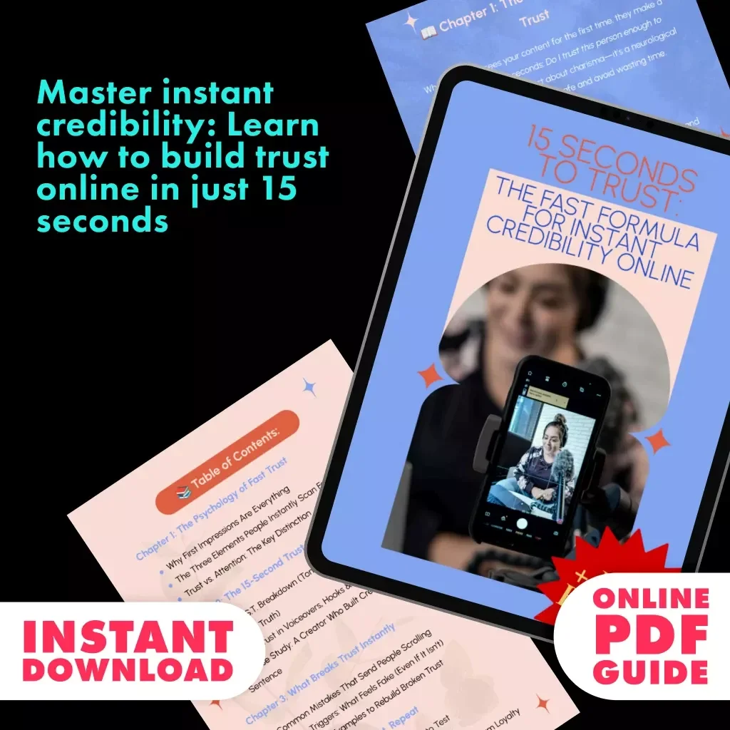 15 Seconds to Trust: The Fast Formula for Instant Credibility Online | Digital Guide | How to Build Trust in 15 Seconds | eBook for Creators, Coaches & Entrepreneurs