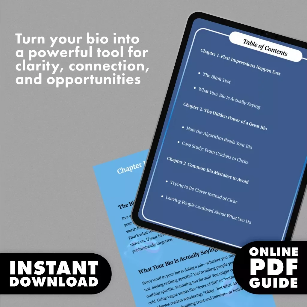 Why Your Bio Matters More Than You Think | Digital Guide for Entrepreneurs, Creatives & Professionals | eBook Download