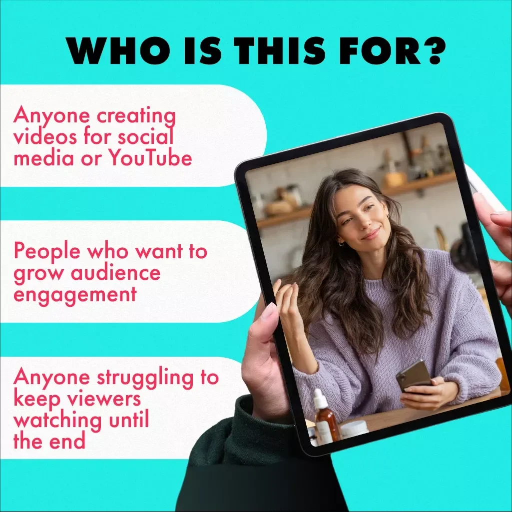 “Hooked ‘Til the Last Second” — The Checklist to Keep Viewers Watching | Digital Download Guide, eBook, How to Keep Viewers Watching Till the End, Engagement Boosting Video Content
