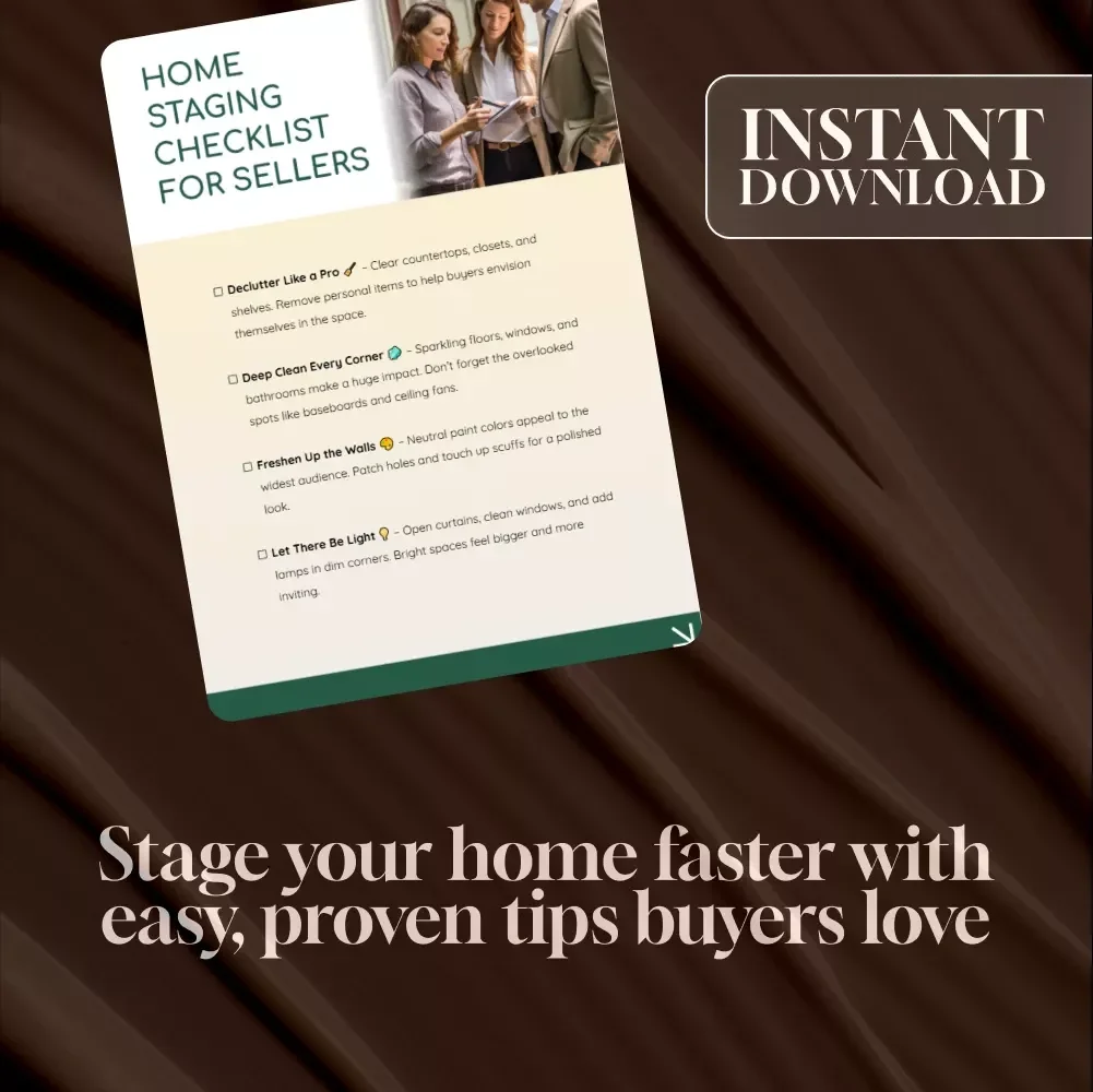 Home Staging Checklist for Sellers | Real Estate Staging Guide | Printable House Selling Prep List | Digital Download for Faster Home Sales