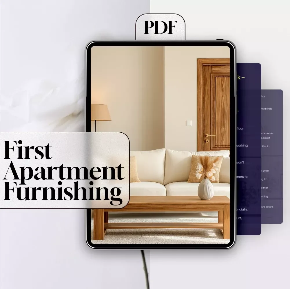 First Apartment Furnishing Survival Guide | Digital Download eBook for Budget-Friendly Furniture, Decor, and Apartment Essentials
