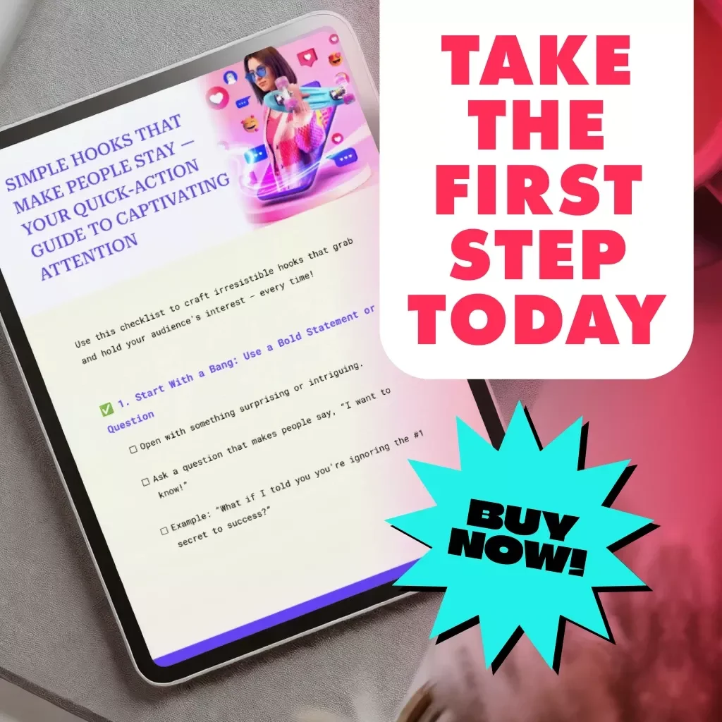 Checklist: Simple Hooks That Make People Stay — Your Quick-Action Guide to Captivating Attention | Digital Download eBook, Marketing Hook Ideas, Audience Engagement PDF