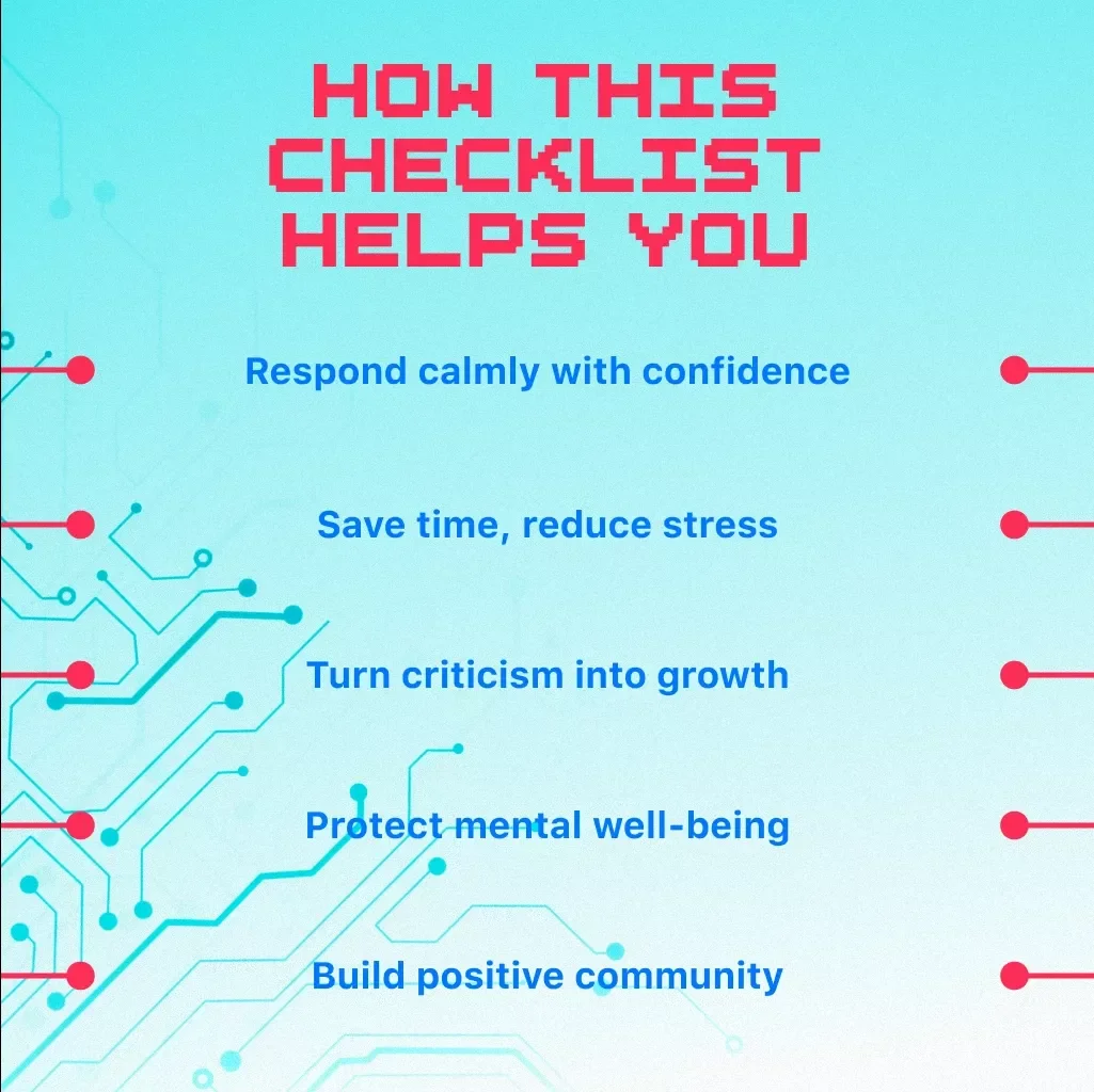 Checklist: Master the Art of Handling Negative Comments Like a Pro | Digital Download Guide for Social Media, Business, and Personal Growth | How to Handle Negative Comments with Confidence