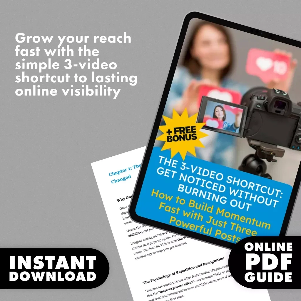 The 3-Video Shortcut: Get Noticed Without Burning Out | Digital Guide for Creators | The 3-Video Rule for Getting Noticed eBook