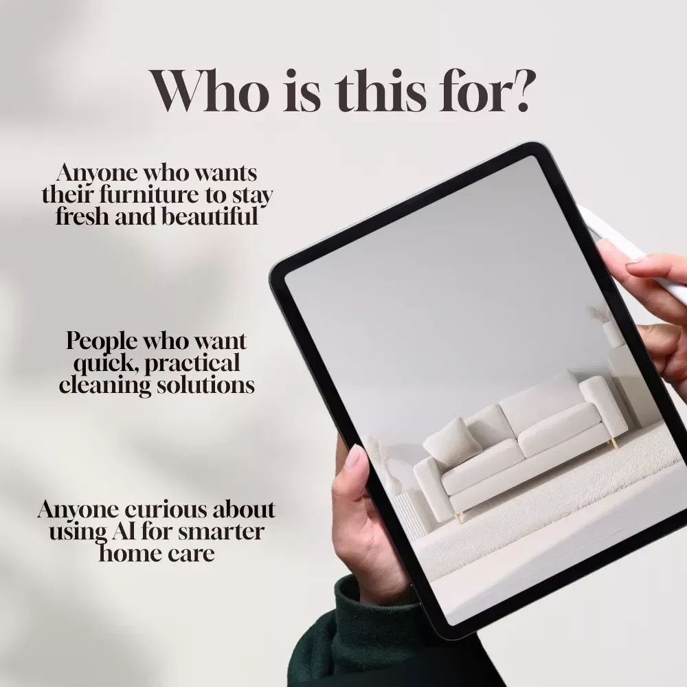 Guide to Caring for Upholstered Furniture | Digital Download eBook | Upholstery Cleaning, Maintenance, and AI Tips for Sofa & Chair Care