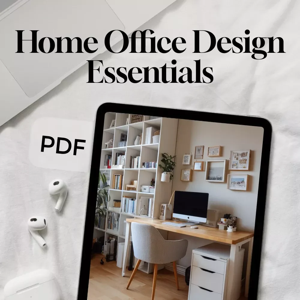 Home Office Design Essentials | Guide for Workspace Setup, Organization, Productivity & AI Prompts | Digital Download eBook for Modern Home Office Design