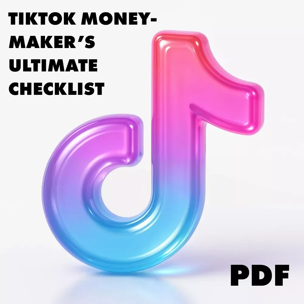 TikTok Money-Maker’s Ultimate Checklist (Make Your Followers Rain Cash!) | Digital Download eBook, Guide & Printable Checklist | How to Make Money on TikTok Growth & Monetization