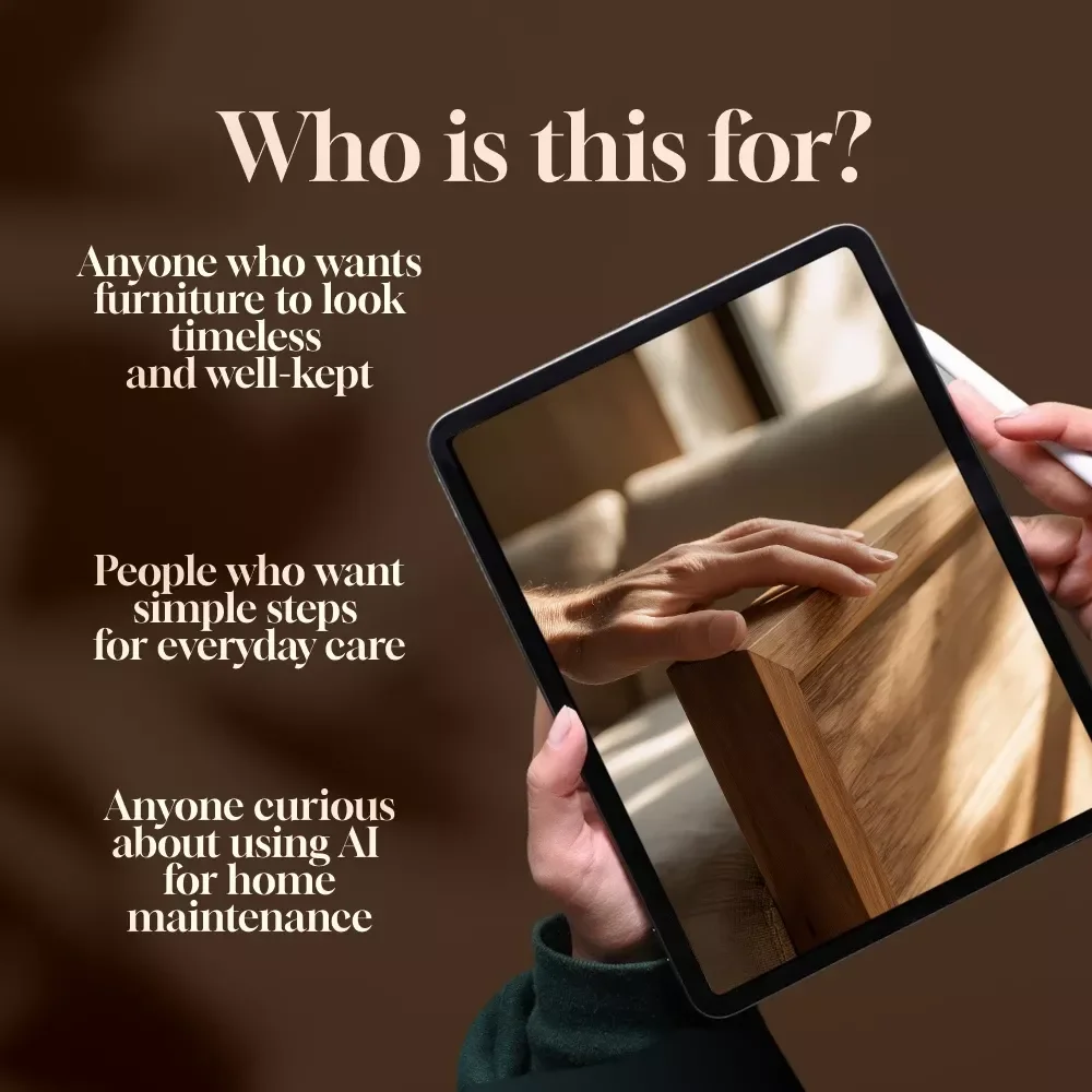 Cleaning & Care Checklist for Wood Furniture | Digital Download Guide for Wood Furniture Care, Maintenance & Protection