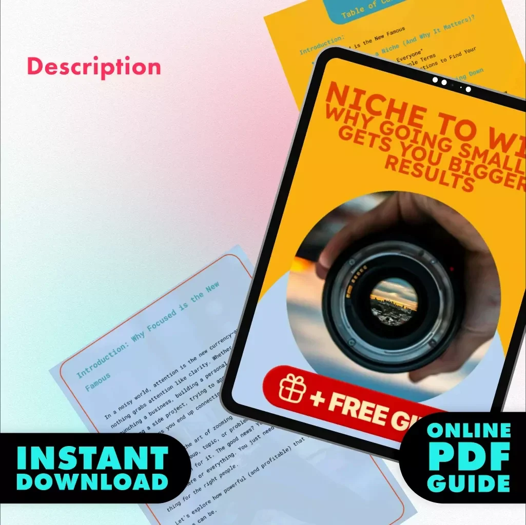 Niche to Win: Why Going Smaller Gets You Bigger Results | Digital Guide for Entrepreneurs, Coaches, and Creators | The Power of Niche Focus eBook