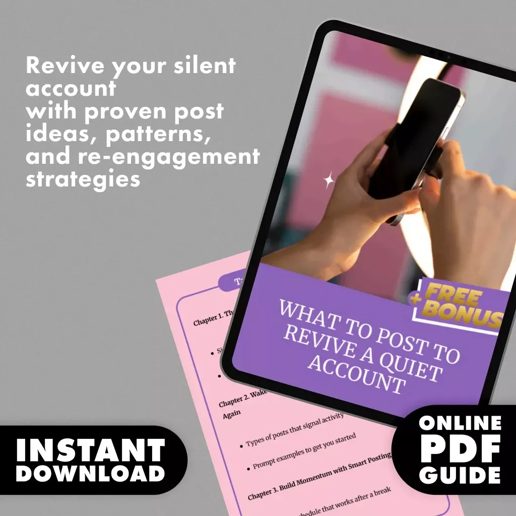 What to Post to Revive a Quiet Account | Social Media Revival Guide | Digital Download for Creators, Coaches & Small Business Owners