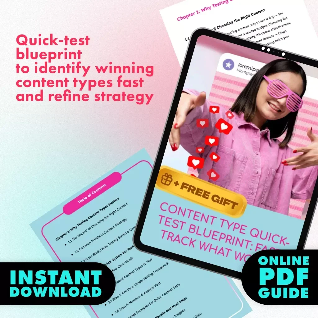 Content Type Quick-Test Blueprint: Fast-Track What Works | Guide, eBook, Checklist | Quick System for Testing Content Types