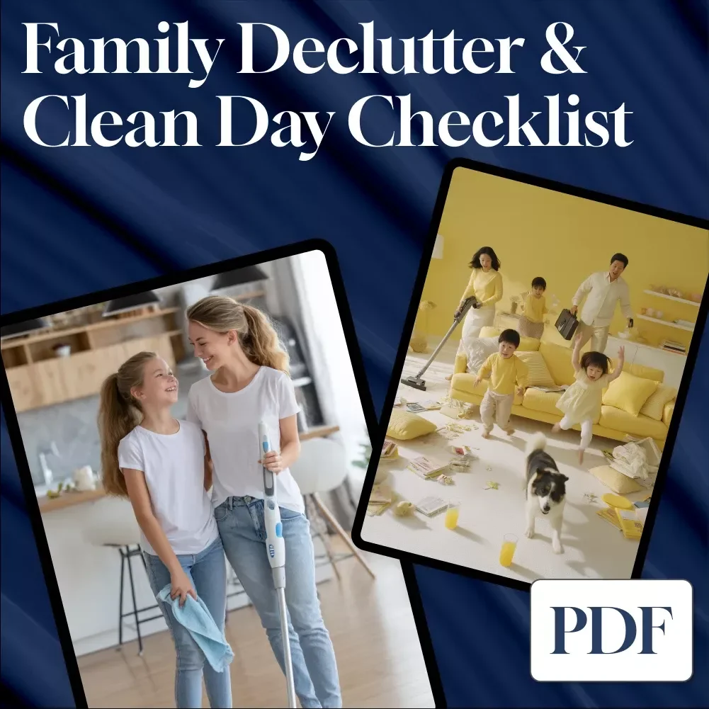 Family Declutter & Clean Day Checklist | Printable Digital Download | Home Organization, Cleaning Routine, Family Chore Chart, Decluttering Guide