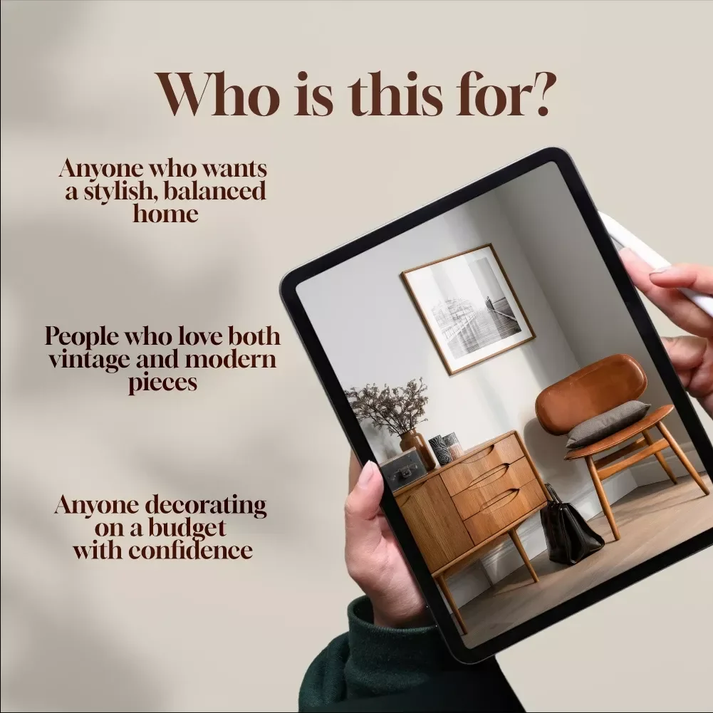 Mixing Vintage & Modern Furniture Styles Guide | Interior Design Tips | Digital Download eBook for Home Styling & Room Makeovers
