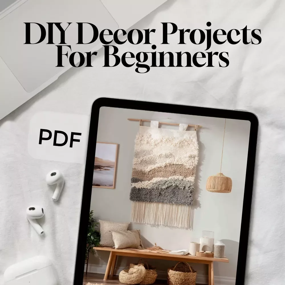 DIY Decor Projects for Beginners | Digital Download Guide | Home Decor Ideas, Upcycled Crafts, Wooden Shelves, Throw Pillows & AI Design Inspiration