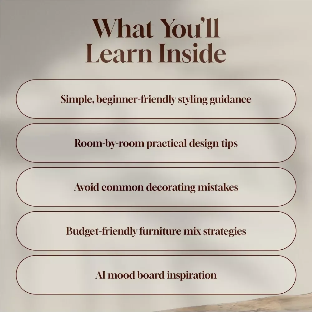 Mixing Vintage & Modern Furniture Styles Guide | Interior Design Tips | Digital Download eBook for Home Styling & Room Makeovers