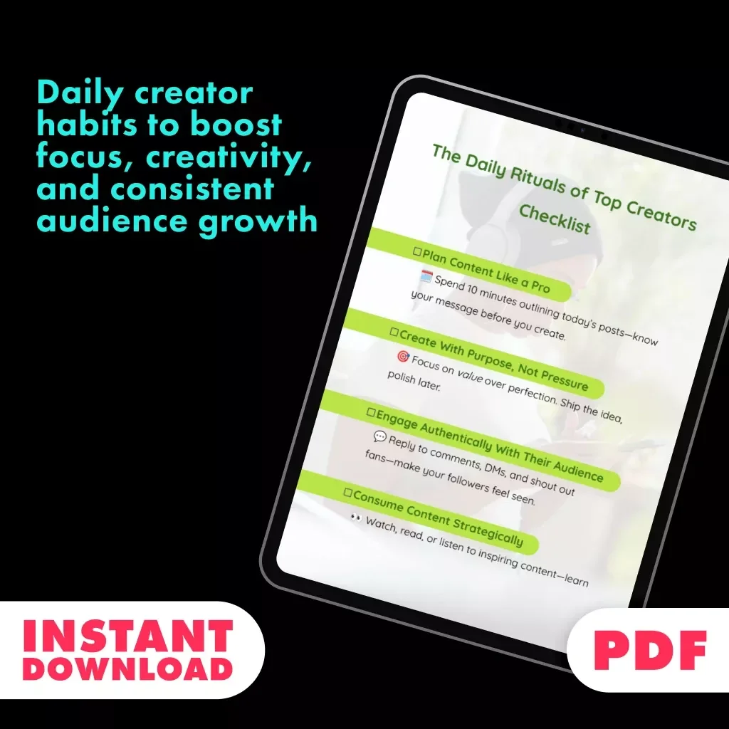 The Daily Rituals of Top Creators Checklist | Digital Download Productivity Guide for Creators | What Top Creators Do Every Day
